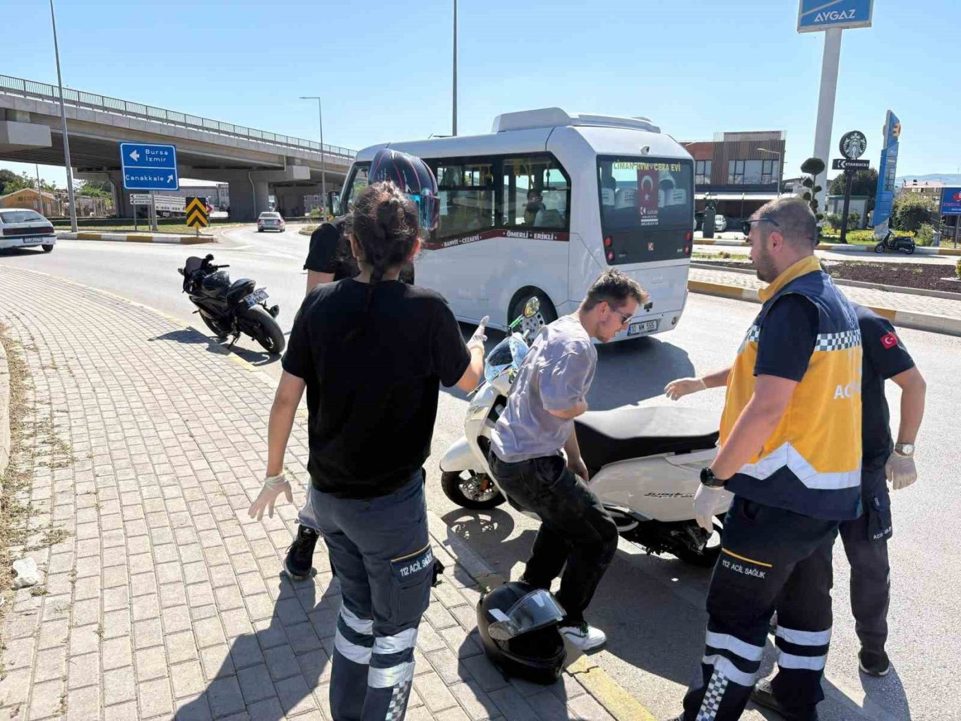 Balıkesir’in Bandırma ilçesinde meydana gelen tek taraflı motosiklet kazasında bir