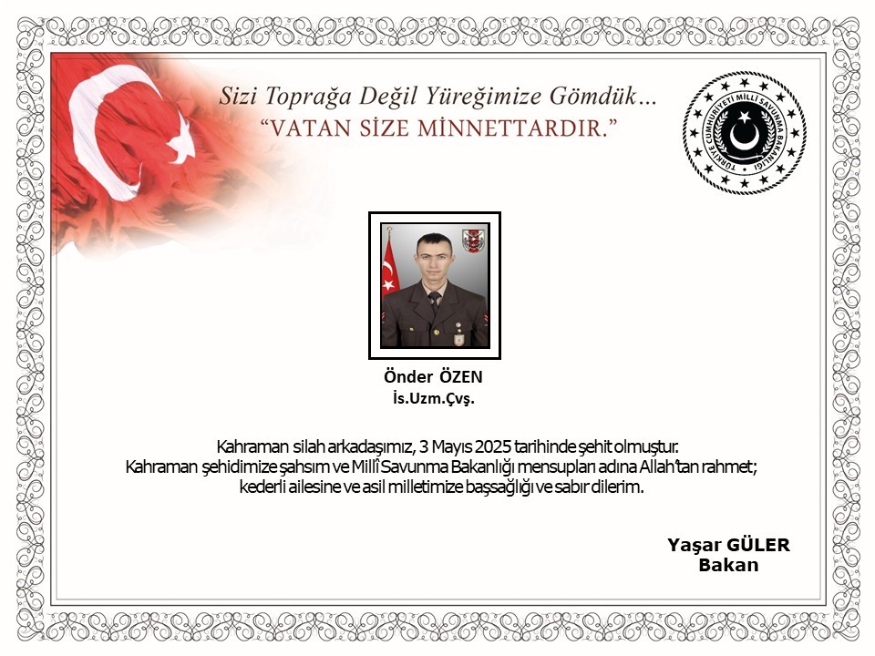 Milli Savunma Bakanlığı Irak’ın kuzeyindeki Pençe (Hakurk) Operasyon bölgesinde arama