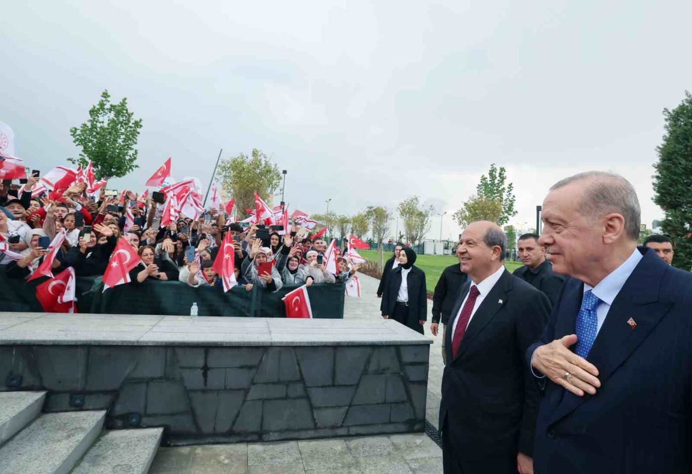 Cumhurbaşkanı Recep Tayyip Erdoğan, KKTC Cumhuriyet Yerleşkesi’nin açılışı nedeniyle düzenlenen