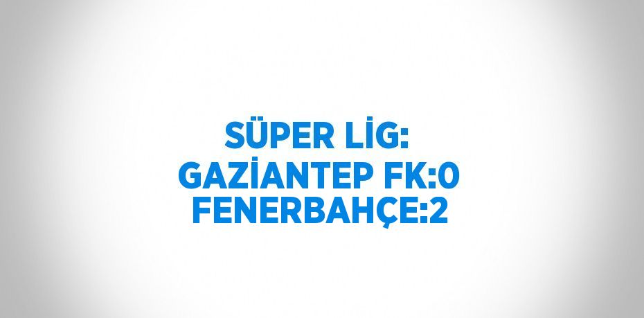 SÜPER LİG: GAZİANTEP FK:0 FENERBAHÇE:2