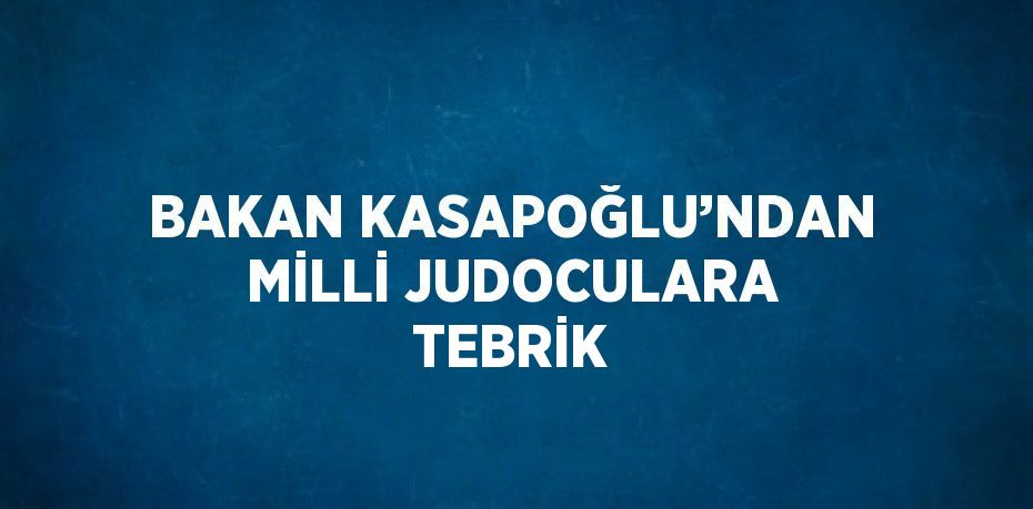 BAKAN KASAPOĞLU’NDAN MİLLİ JUDOCULARA TEBRİK