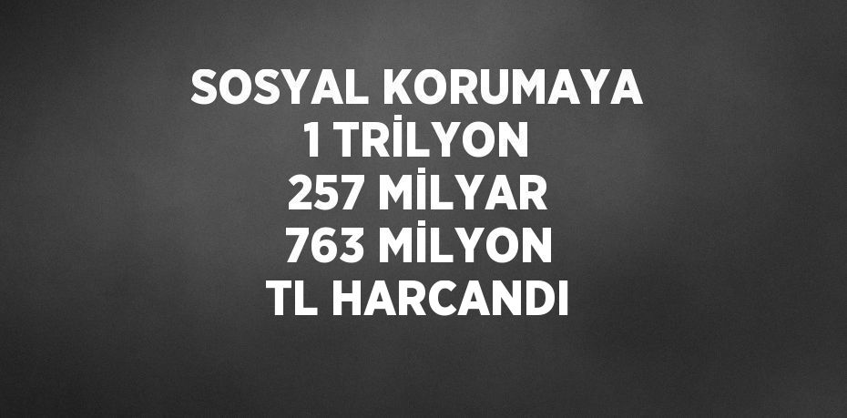 SOSYAL KORUMAYA 1 TRİLYON 257 MİLYAR 763 MİLYON TL HARCANDI