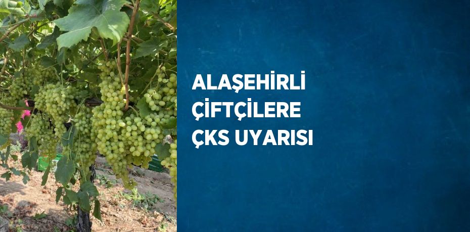 ALAŞEHİRLİ ÇİFTÇİLERE ÇKS UYARISI