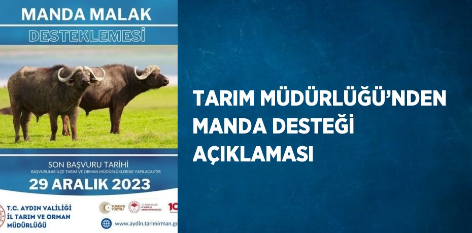 TARIM MÜDÜRLÜĞÜ’NDEN MANDA DESTEĞİ AÇIKLAMASI