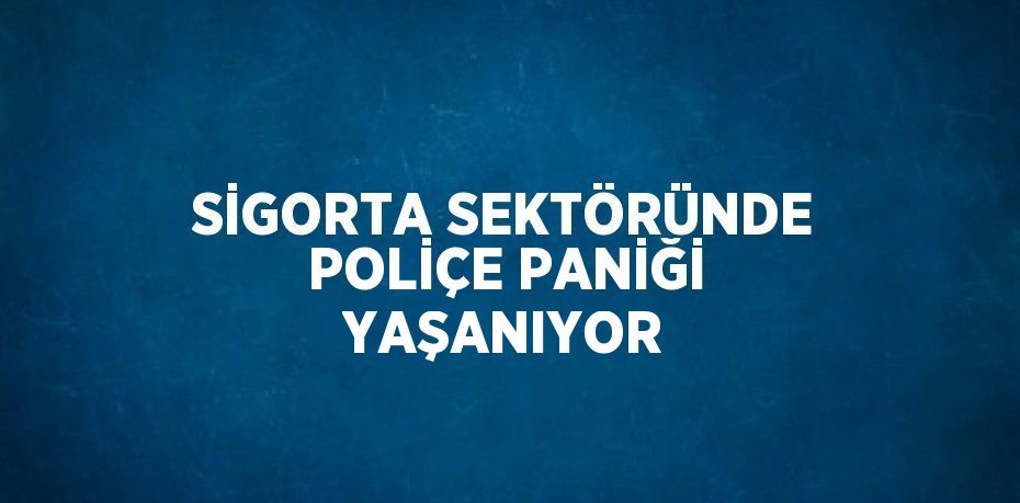 SİGORTA SEKTÖRÜNDE POLİÇE PANİĞİ YAŞANIYOR