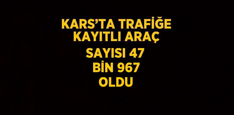 KARS’TA TRAFİĞE KAYITLI ARAÇ SAYISI 47 BİN 967 OLDU