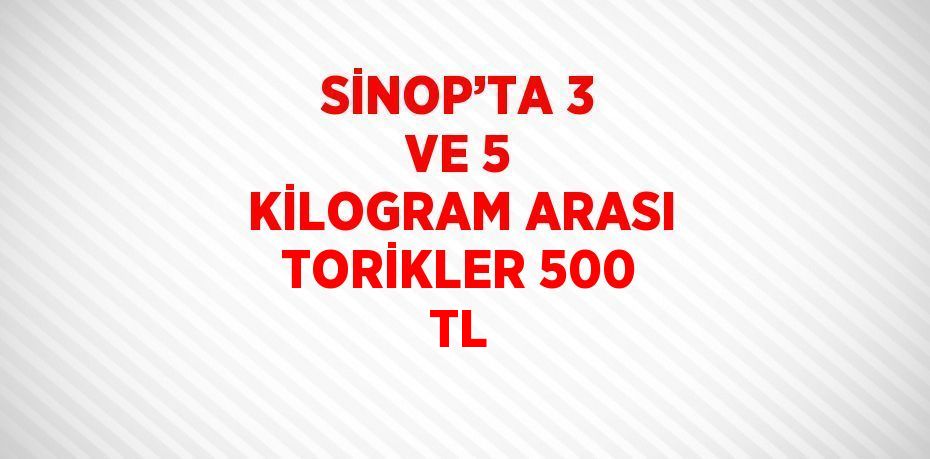 SİNOP’TA 3 VE 5 KİLOGRAM ARASI TORİKLER 500 TL