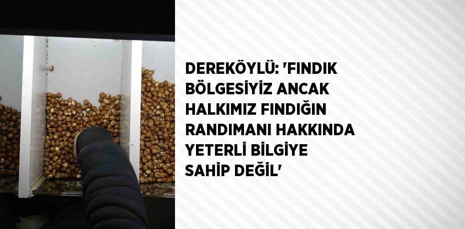 DEREKÖYLÜ: ‘FINDIK BÖLGESİYİZ ANCAK HALKIMIZ FINDIĞIN RANDIMANI HAKKINDA YETERLİ BİLGİYE SAHİP DEĞİL’