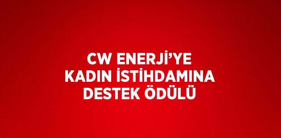 CW ENERJİ’YE KADIN İSTİHDAMINA DESTEK ÖDÜLÜ