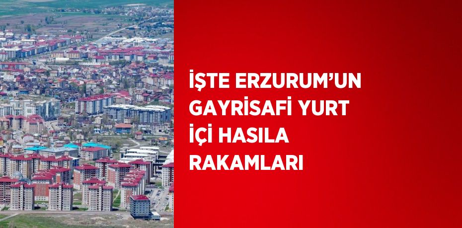 İŞTE ERZURUM’UN GAYRİSAFİ YURT İÇİ HASILA RAKAMLARI