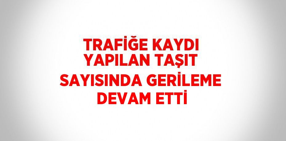 Trafiğe kaydı yapılan taşıt