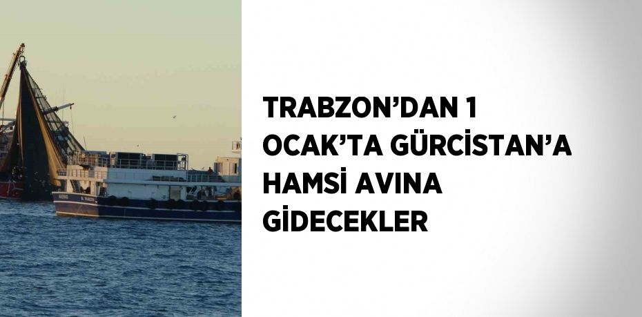 TRABZON’DAN 1 OCAK’TA GÜRCİSTAN’A HAMSİ AVINA GİDECEKLER