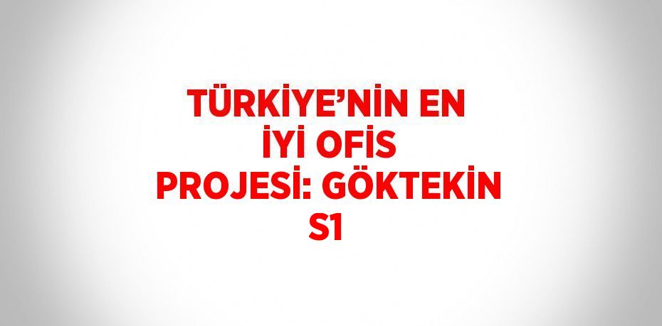 TÜRKİYE’NİN EN İYİ OFİS PROJESİ: GÖKTEKİN S1