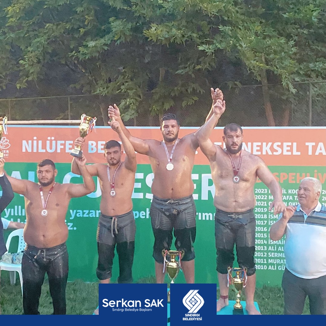 Bursa/Nilüfer Yağlı Pehlivan Güreşleri’nde Sındırgı Belediyesi Güreş Takımı pehlivanı Burak