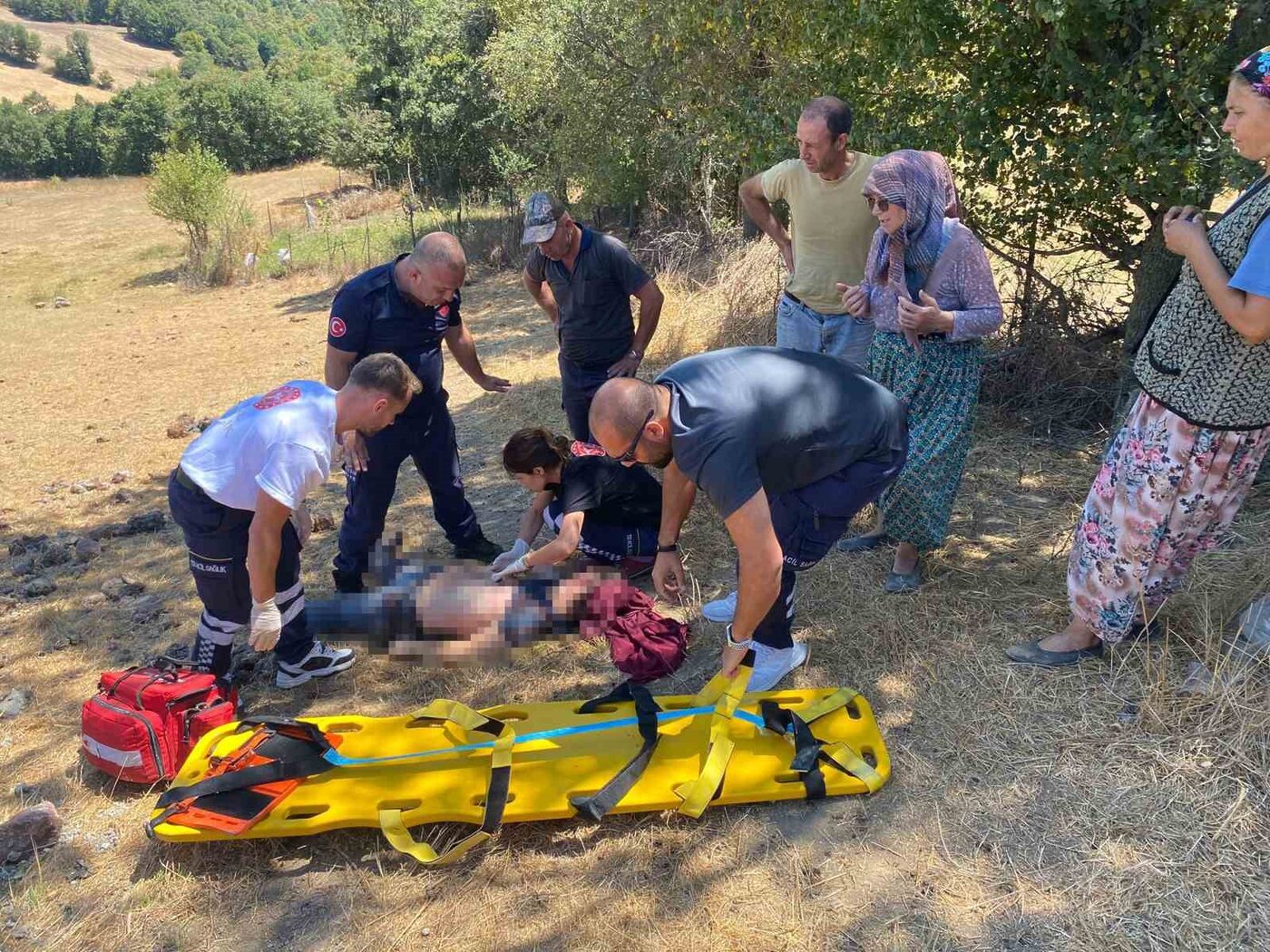 Balıkesir’in Manyas ilçesinde tarlasında