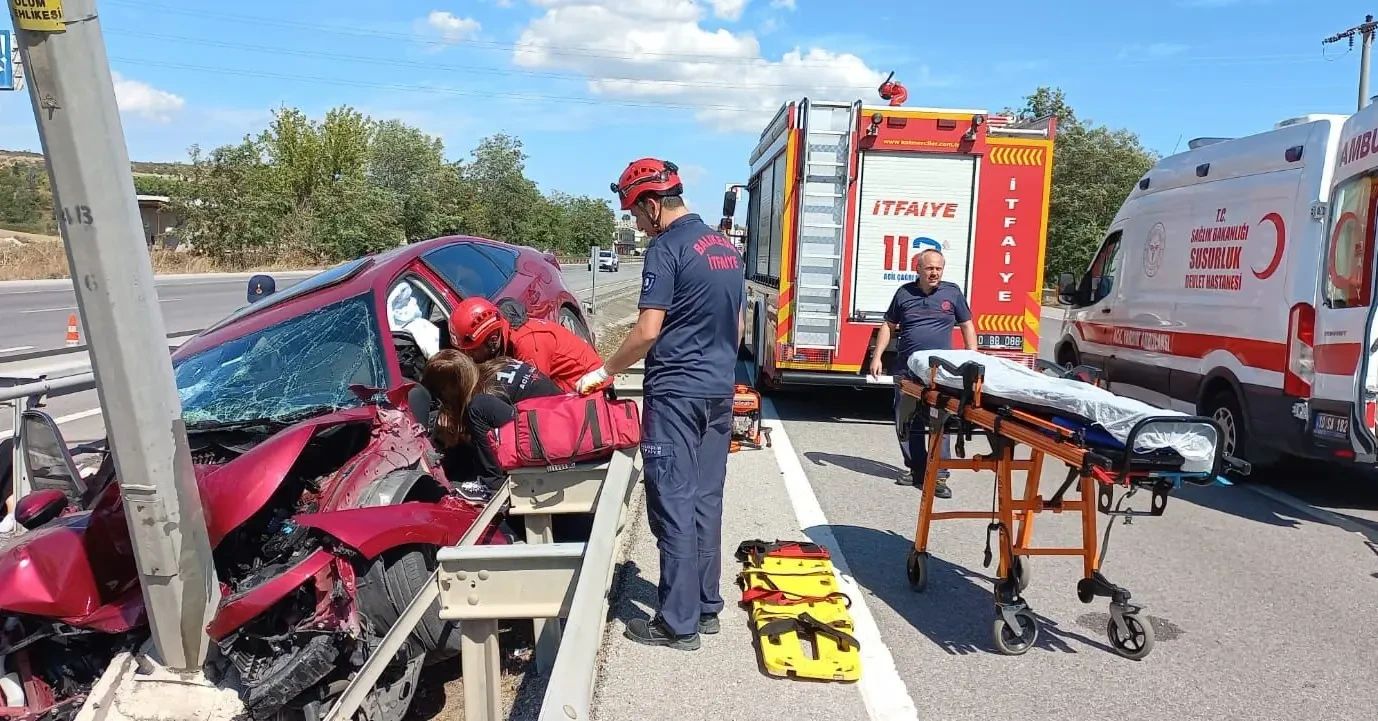 Susurluk ilçesinde otoyolda meydana