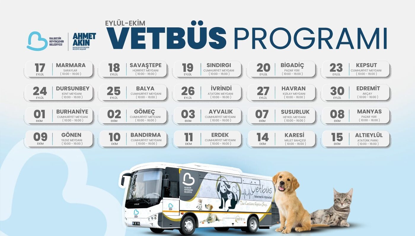 VETBÜS Veteriner otobüsü yarın