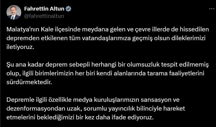 İletişim Başkanı Fahrettin Altun,