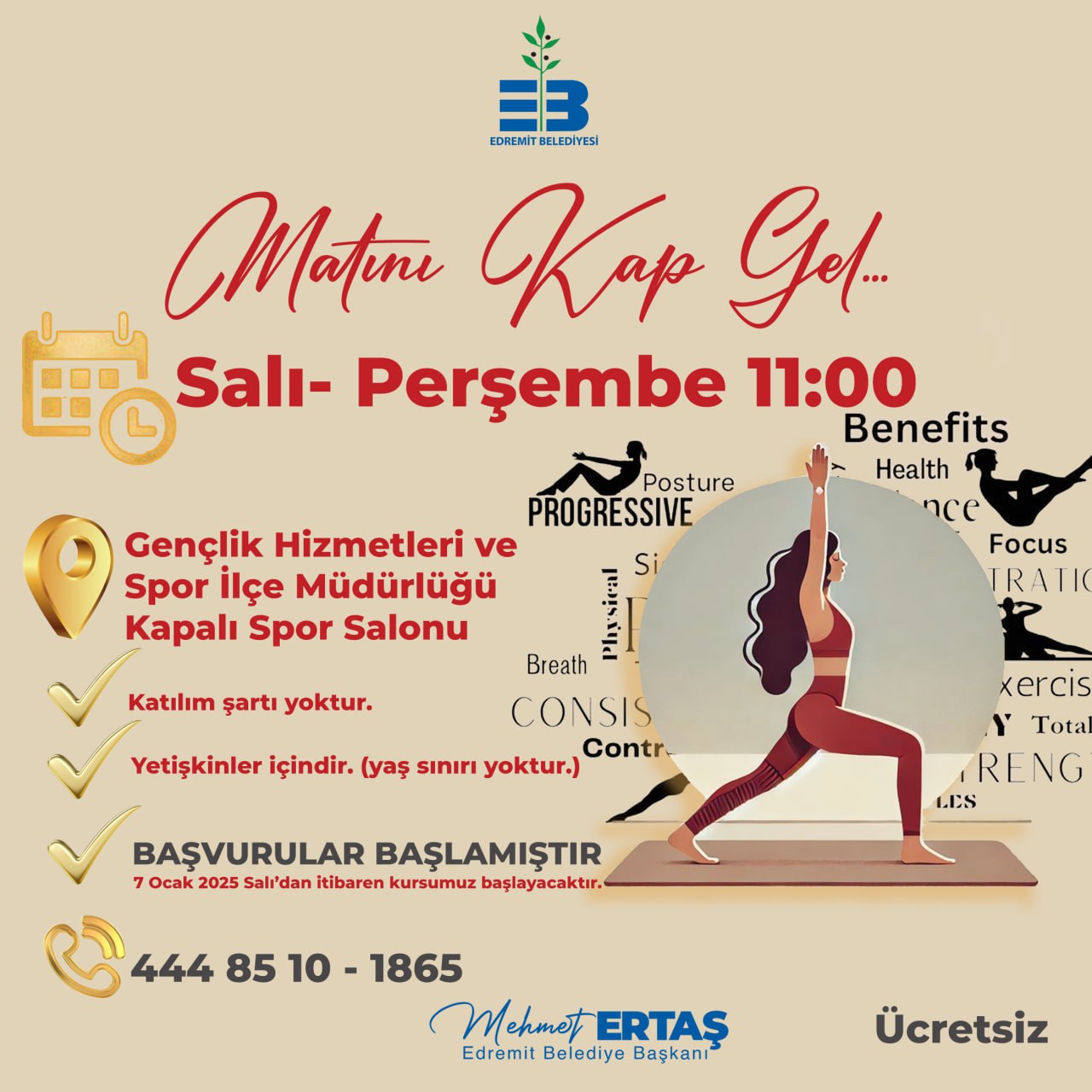 Edremit Belediyesi'nin düzenlediği pilates