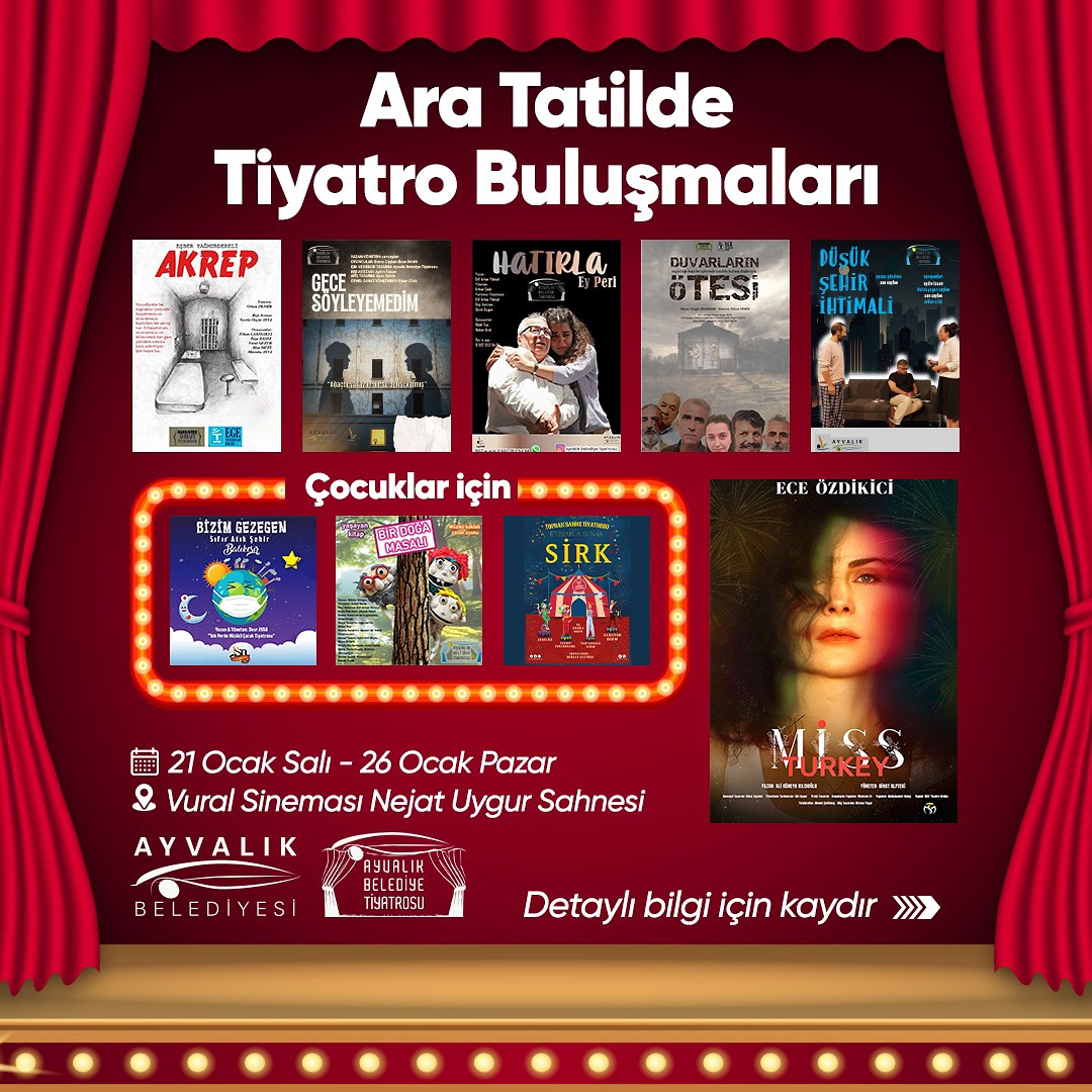 Ayvalık Belediyesi ara tatilde çocuklar ve gençler için 9 tiyatro