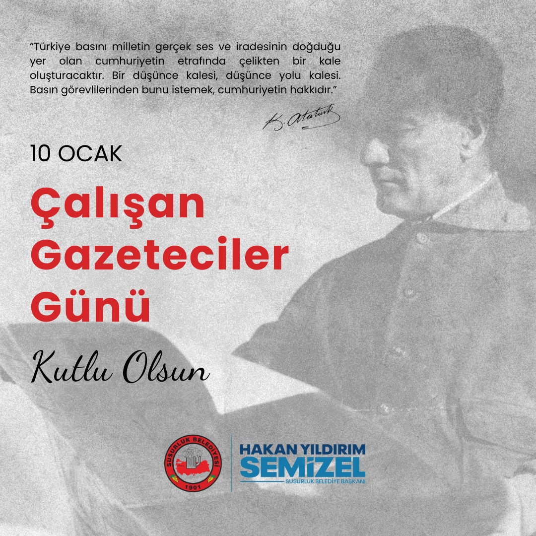 Susurluk Belediye Başkanı Hakan Yıldırım Semizel, 10 Ocak Çalışan Gazeteciler