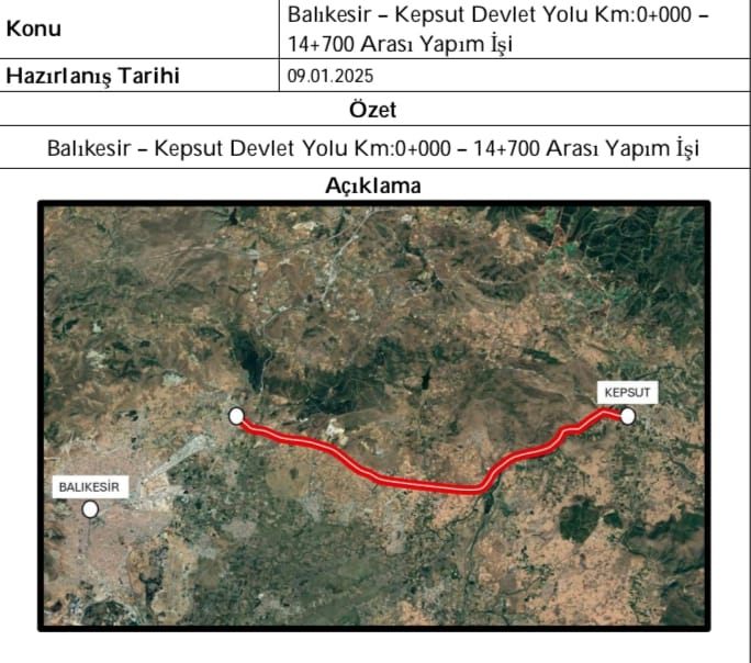 Balıkesir-Kepsut yol yapımının ihalesinin tamamlandığını duyuran AK Parti Balıkesir Milletvekili