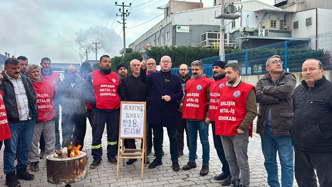 CHP Balıkesir Milletvekili Serkan Sarı, Birleşik Metal-İş'in Sendikasında örgütlü Arıtaş