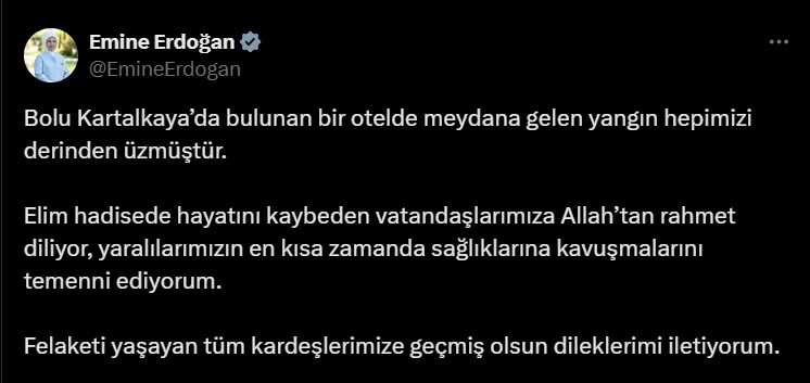 Cumhurbaşkanı Recep Tayyip Erdoğan’ın eşi Emine Erdoğan, Bolu Kartalkaya Kayak