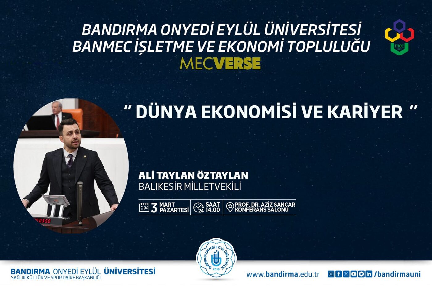 Bandırma Onyedi Eylül Üniversitesi'nde, 'Kariyer Günleri' etkinliği başladı.