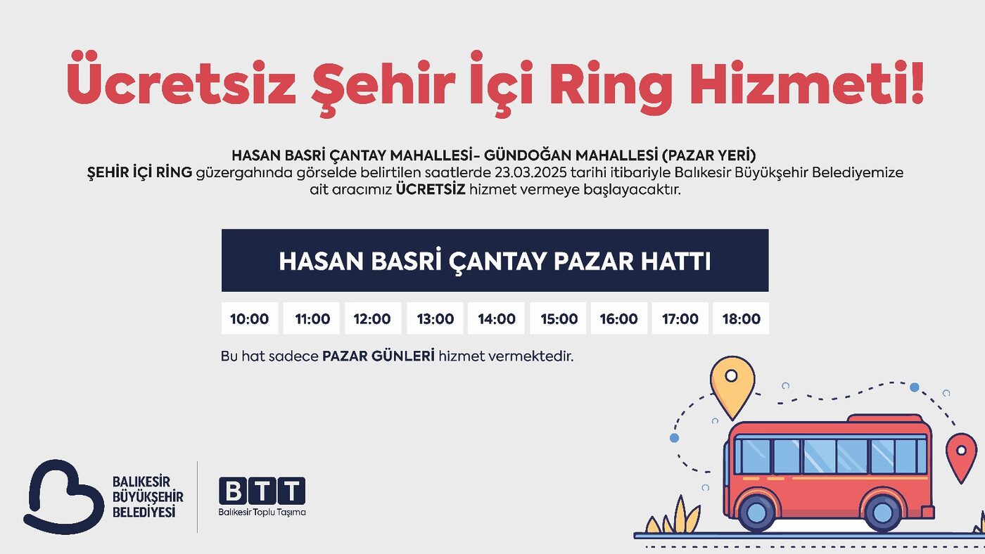 Balıkesir Büyükşehir Belediyesi’ne bağlı Balıkesir Toplu Taşıma (BTT) A.Ş. tarafından
