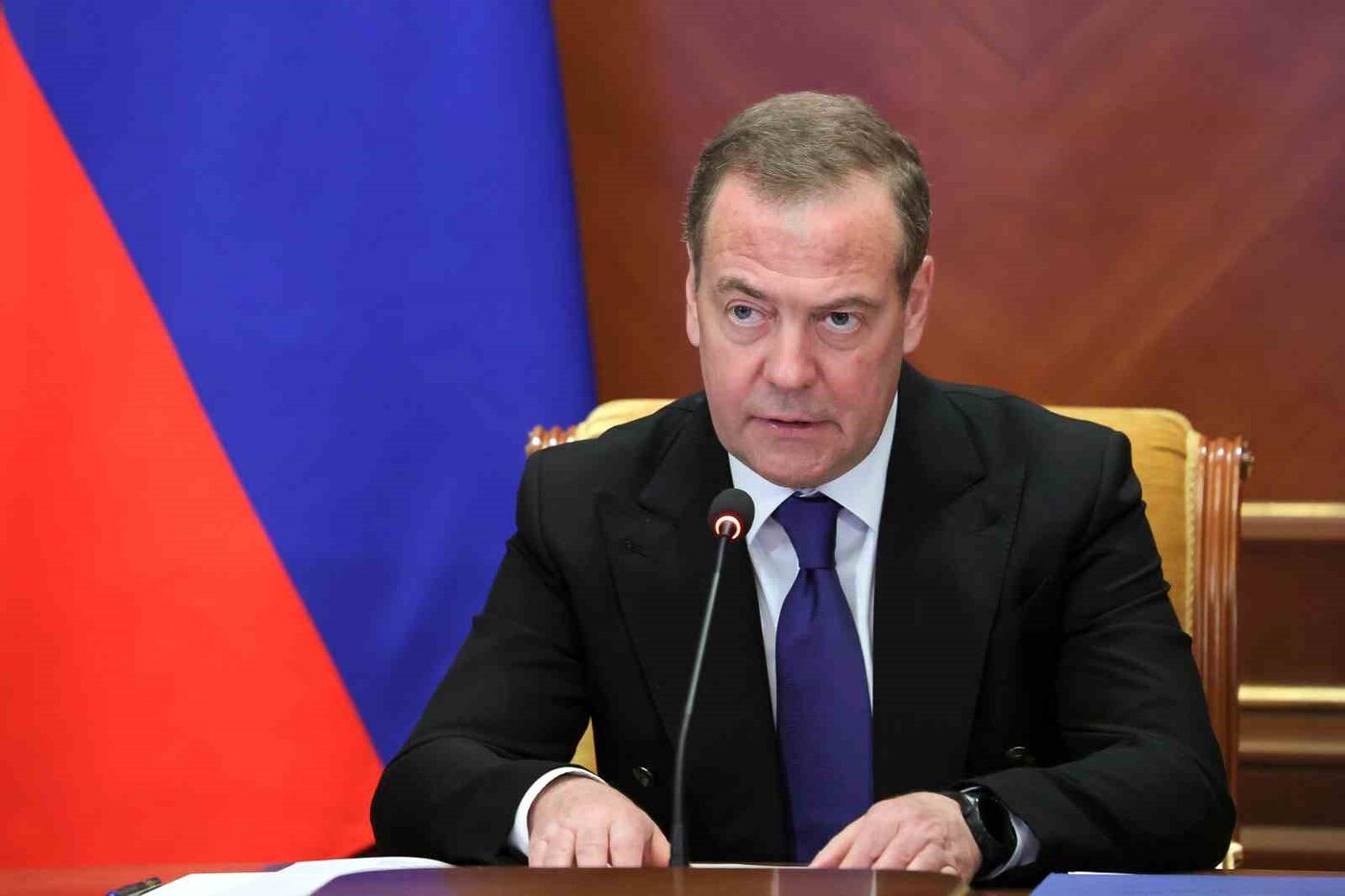 Rusya Güvenlik Konseyi Başkan Yardımcısı Dmitry Medvedev, Fransa Cumhurbaşkanı Emmanuel